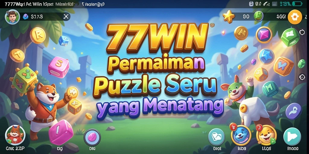 Screenshot 77WIN menampilkan gameplay seru dalam menyusun teka-teki.