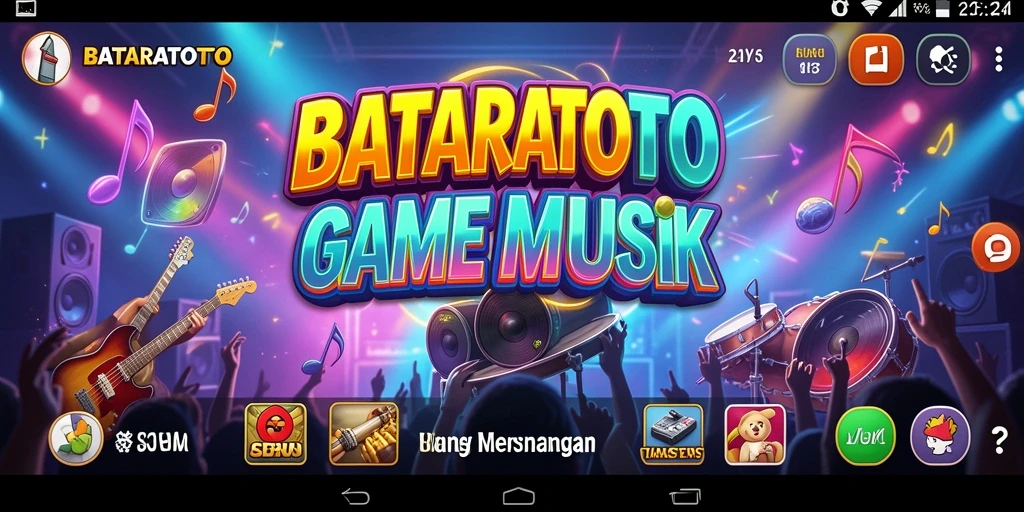 Tampilan gameplay yang menarik dari BATARATOTO di berbagai level musik.
