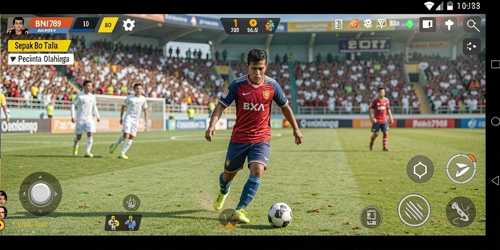 Gameplay seru BNI789 dalam aksi pertandingan sepak bola.