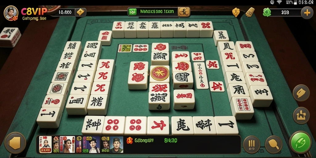Tampilan gameplay Mahjong yang menarik dan menantang di C8VIP.