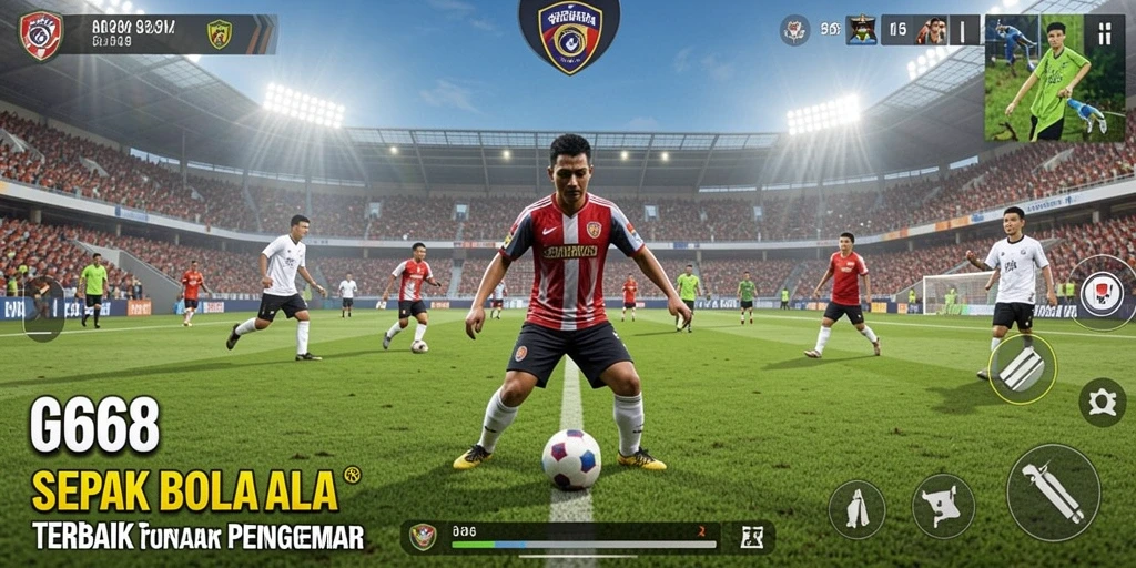 Tangkapan layar G668 menampilkan pertandingan sepak bola yang seru dan mendebarkan.