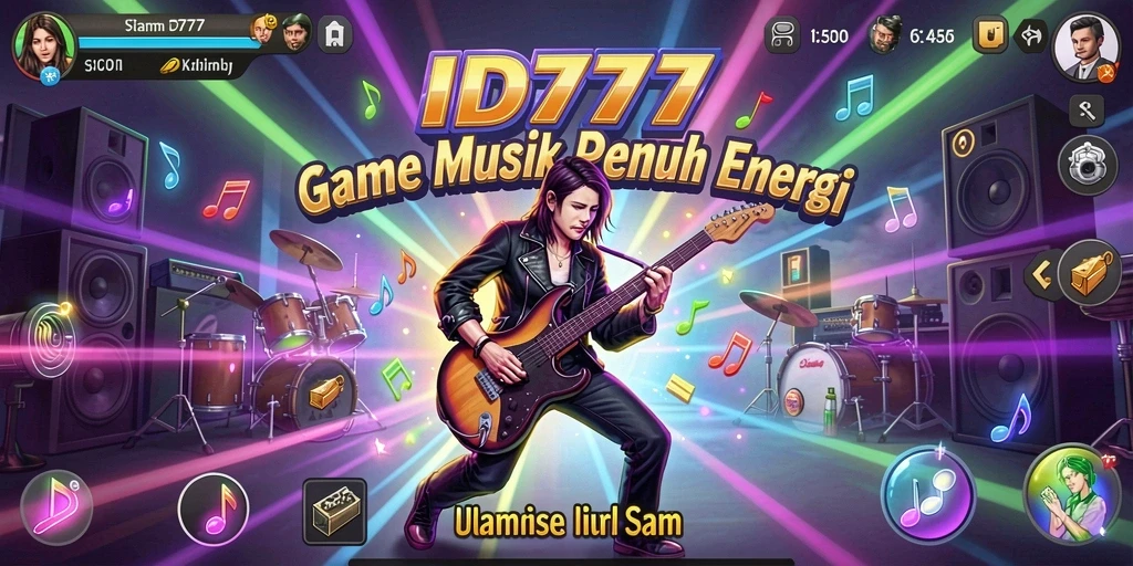 Screenshot gameplay menunjukkan pemain mengikuti irama musik.