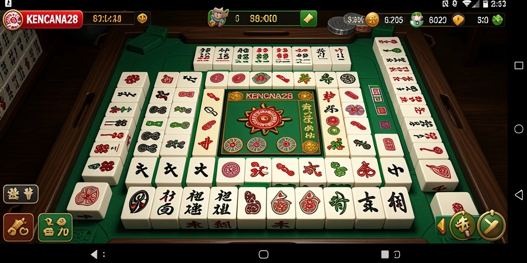 Screenshot gameplay KENCANA28 yang menampilkan aksi seru bermain Mahjong.