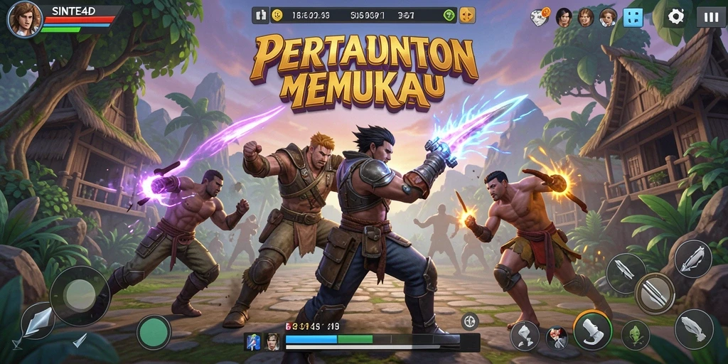 Tampilan gameplay Fighting yang mendebarkan dari SINTE4D.