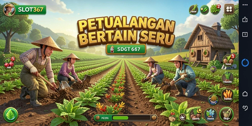 Screenshot menunjukkan gameplay bertani yang seru dan interaktif di SLOT367.