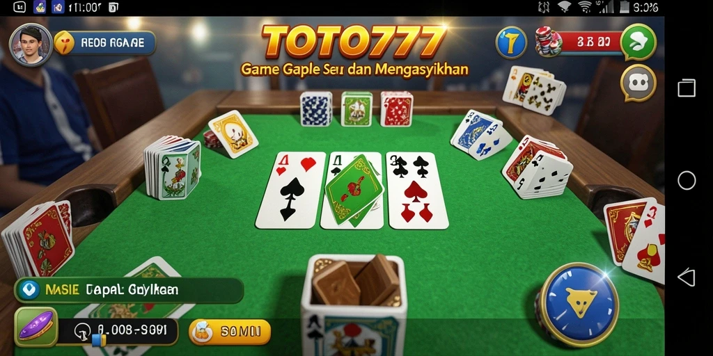 Tampilan gameplay Gaple yang menarik dan interaktif di TOTO777.