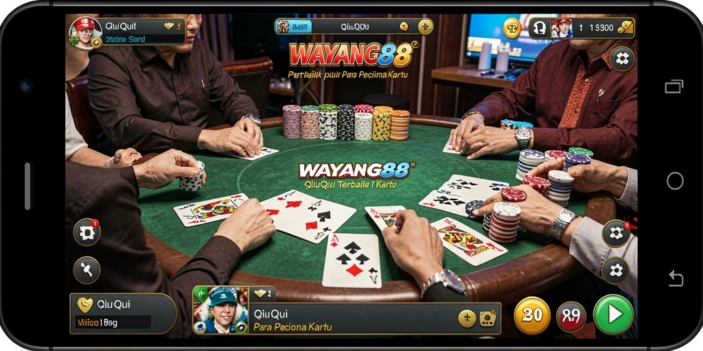 Screenshot menunjukkan aksi seru dari permainan QiuQiu.